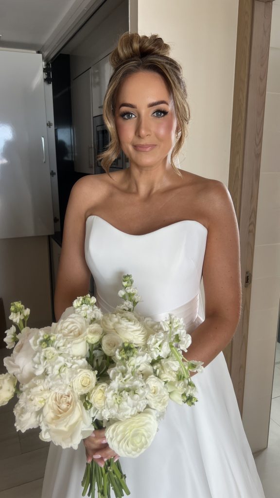 Aberdeen bride at destination wedding, makeup by Julia Stronach